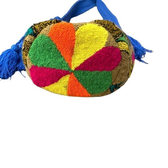 Wayuu tapestry bag Cactus Print Rainbow Fringe Beach Bag Colorful bucket purse - Picture 14 of 16